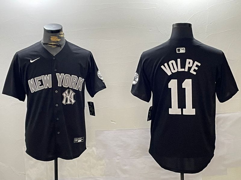Men New York Yankees 11 Volpe Black Game 2024 Nike MLB Jersey style 12023